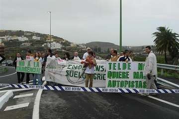 Primeras protestas de Turcón contra la tangencial de Telde (Foto TA)